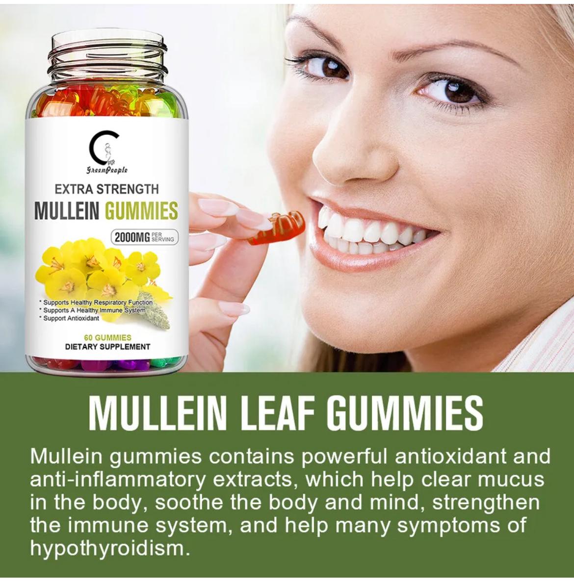 HIGH STRENGTH MULLEIN GUMMIES - POWERFUL ANTIOXIDANT, ANTI-INFLAMMATORY